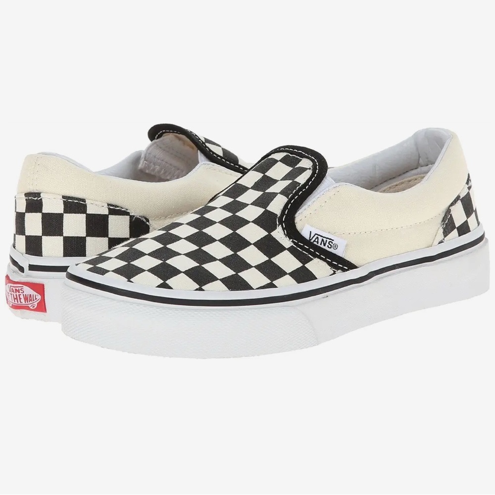 Kids size 1 Vans Black and White Checkerboard Slip-On Sneakers